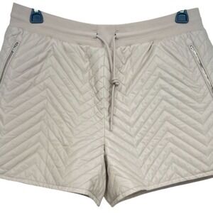 NEW Athleta Women's Quilted Apres Ski Short Size 12 Beige Shorts - AC